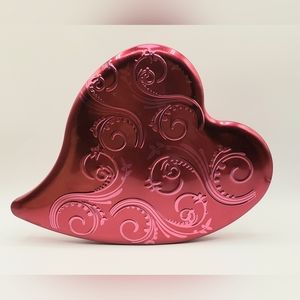 Collectible Dove Chocolate Truffle Empty Red Heart Tin Valentine's Day Paisley.